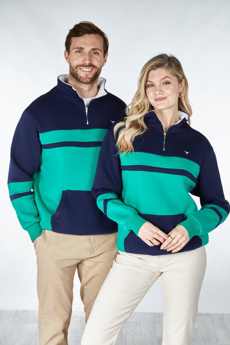 Unisex Quarter Zip Sweatshirt - Green