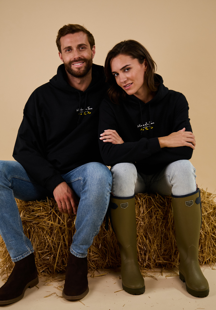 Yellow Wellies Charity Unisex Hoodie - Black - Whale Of A Time Clothing