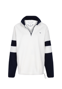 Weybourne Unisex Quarter Zip Fleece S - White/Navy #595