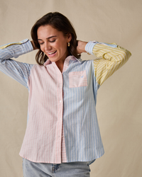 Banbury Women's Linen Shirt - Blue/Pink