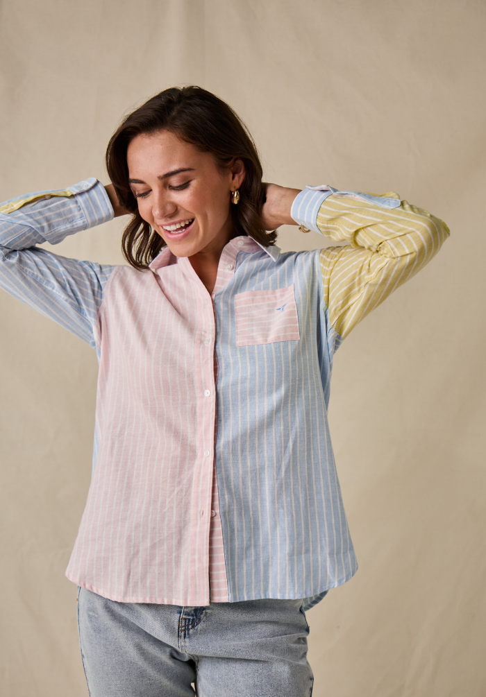 Banbury Women's Linen Shirt - Blue/Pink