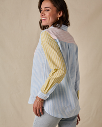 Banbury Women's Linen Shirt - Blue/Pink