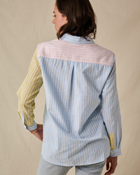 Banbury Women's Linen Shirt - Blue/Pink