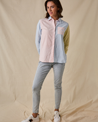 Banbury Women's Linen Shirt - Blue/Pink