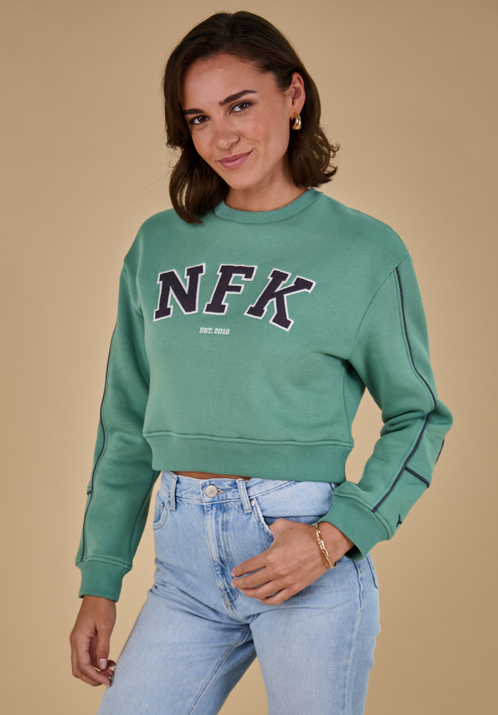 Norfolk Originals Women's Cropped Sweatshirt - Green - Whale Of A Time Clothing