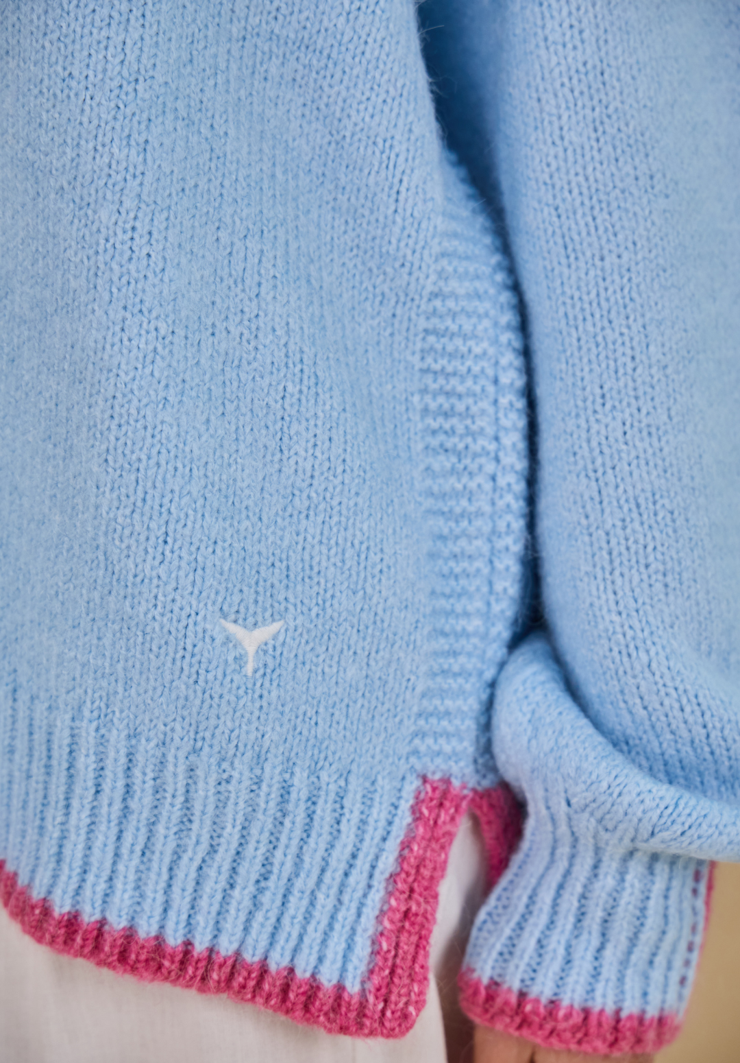 Rockingham Women's Jumper - Blue/Pink - Whale Of A Time Clothing