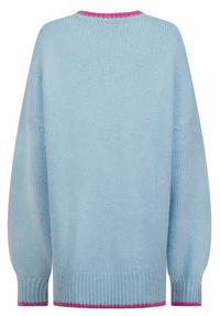 Rockingham Women's Jumper - Blue/Pink - Whale Of A Time Clothing