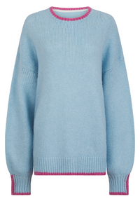 Rockingham Women's Jumper - Blue/Pink - Whale Of A Time Clothing