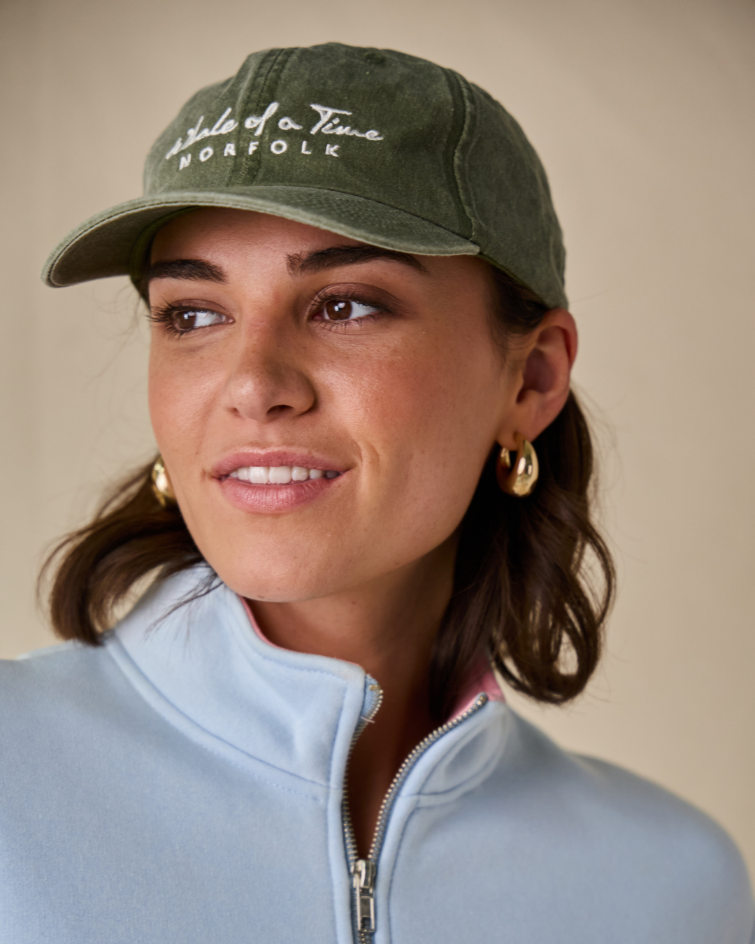 Stonewashed Women's Cap - Green