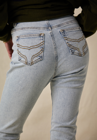 Signature Women's Slim Fit Mom Jeans - Light Blue