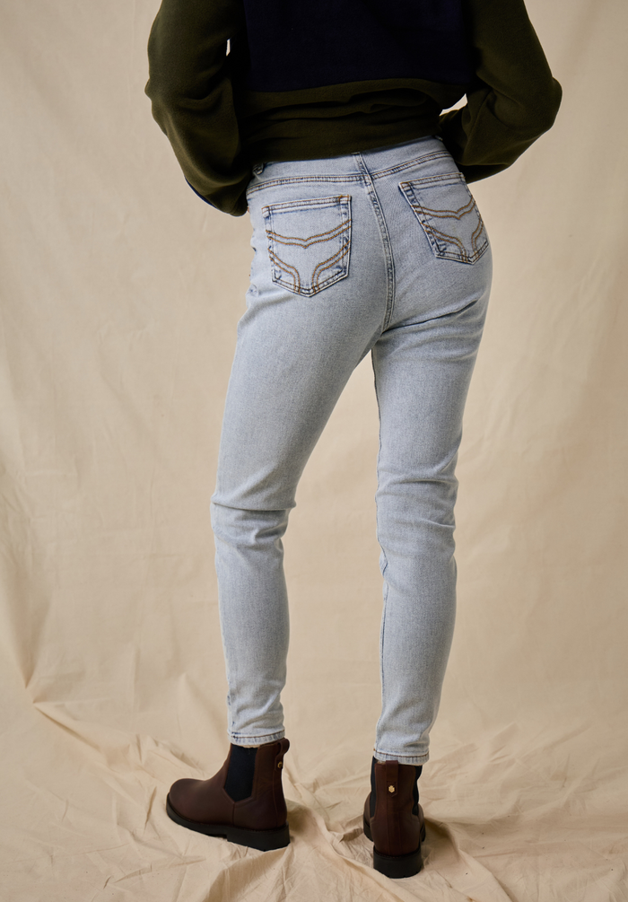 Signature Women's Slim Fit Mom Jeans - Light Blue