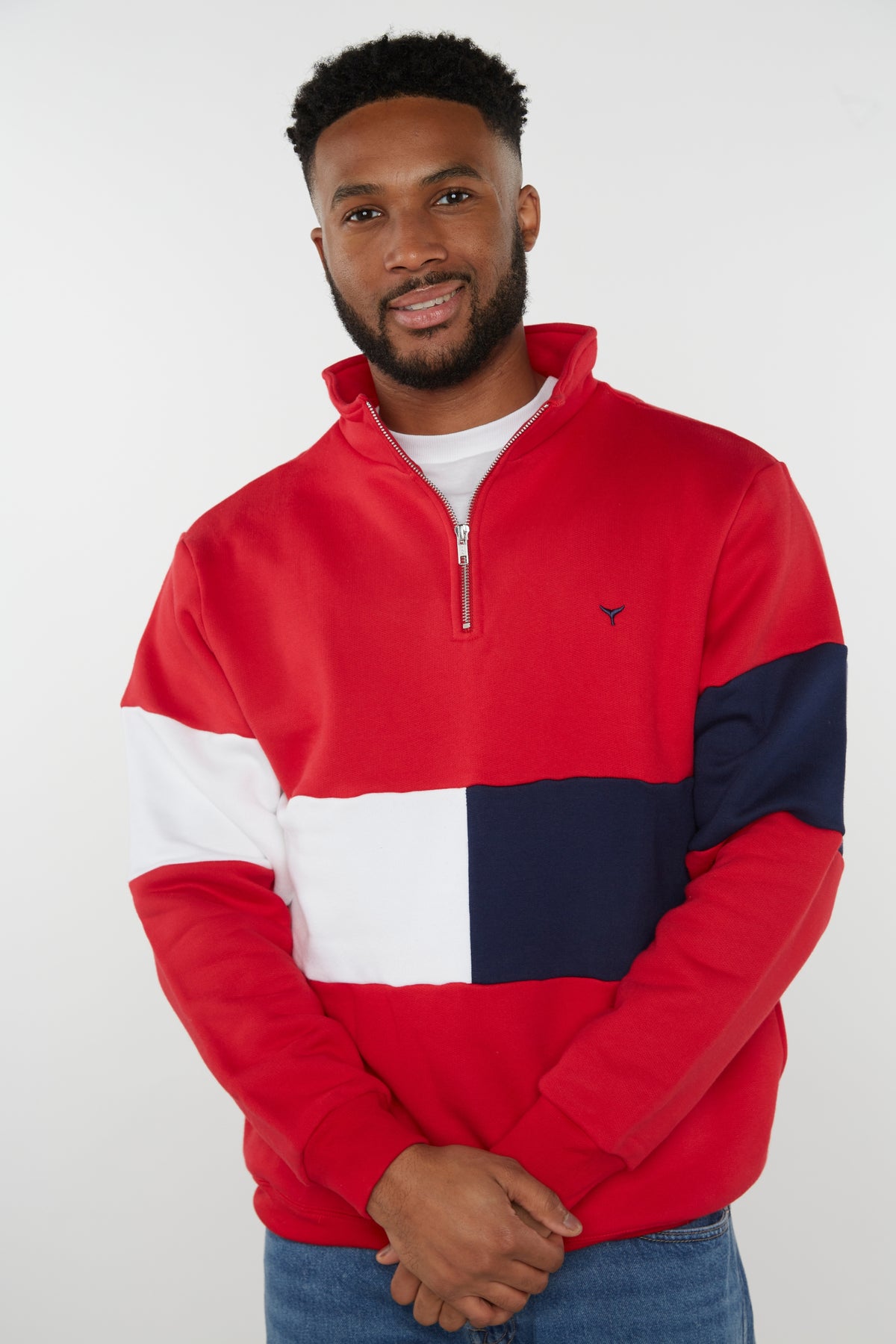 Norfolk Quarter Zip Sweatshirt - Red