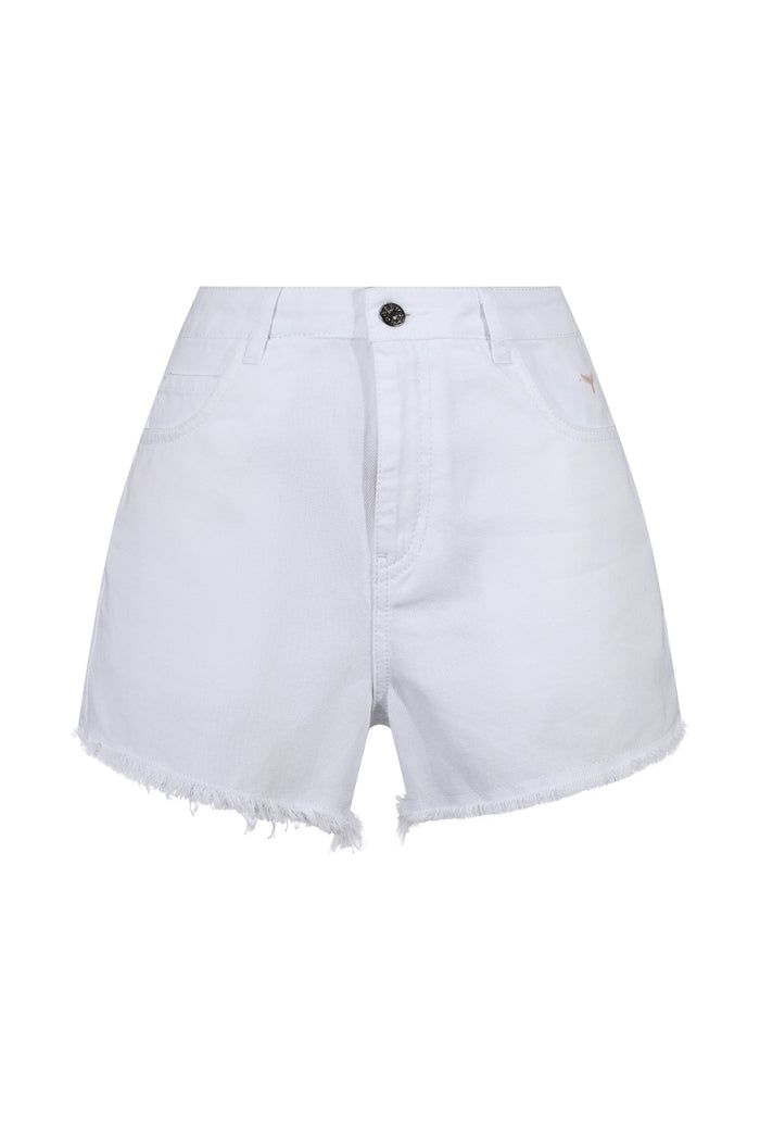 Signature Denim Shorts - White - Whale Of A Time Clothing