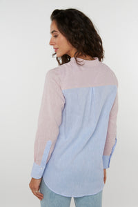 Stamford Linen Shirt - Pink/Blue - Whale Of A Time Clothing