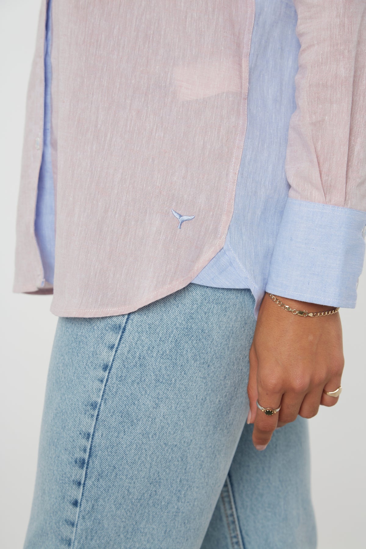Stamford Linen Shirt - Pink/Blue - Whale Of A Time Clothing