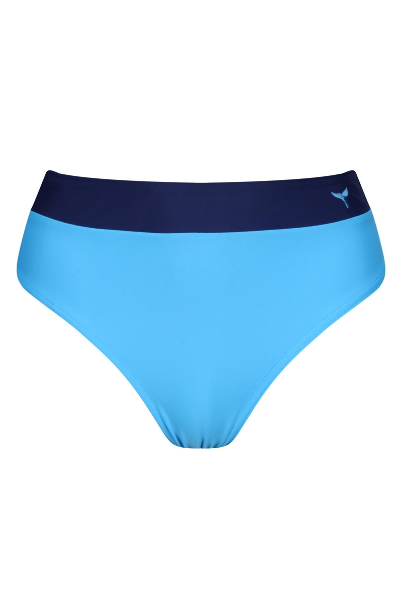 Cannes High Waisted Bikini Bottoms - Blue - Whale Of A Time Clothing