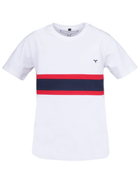 Men's Morston T-Shirt White/Red/Navy - Whale Of A Time Clothing