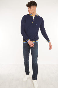 Oxburgh Quarter Zip Jumper - Navy - Whale Of A Time Clothing