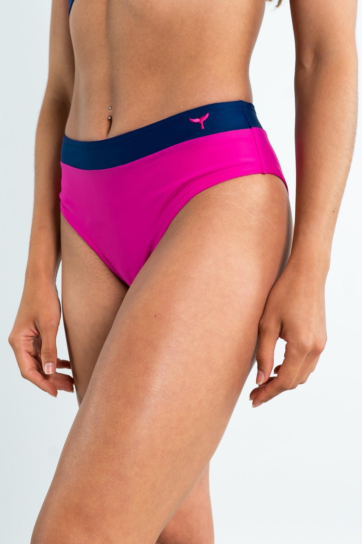 Cannes High Waisted Bikini Bottoms - Pink - Whale Of A Time Clothing