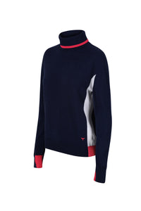 Blickling Roll Neck Jumper - Navy - Whale Of A Time Clothing