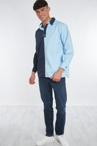 Falmouth Unisex Deck Shirt - Navy/Blue - Whale Of A Time Clothing