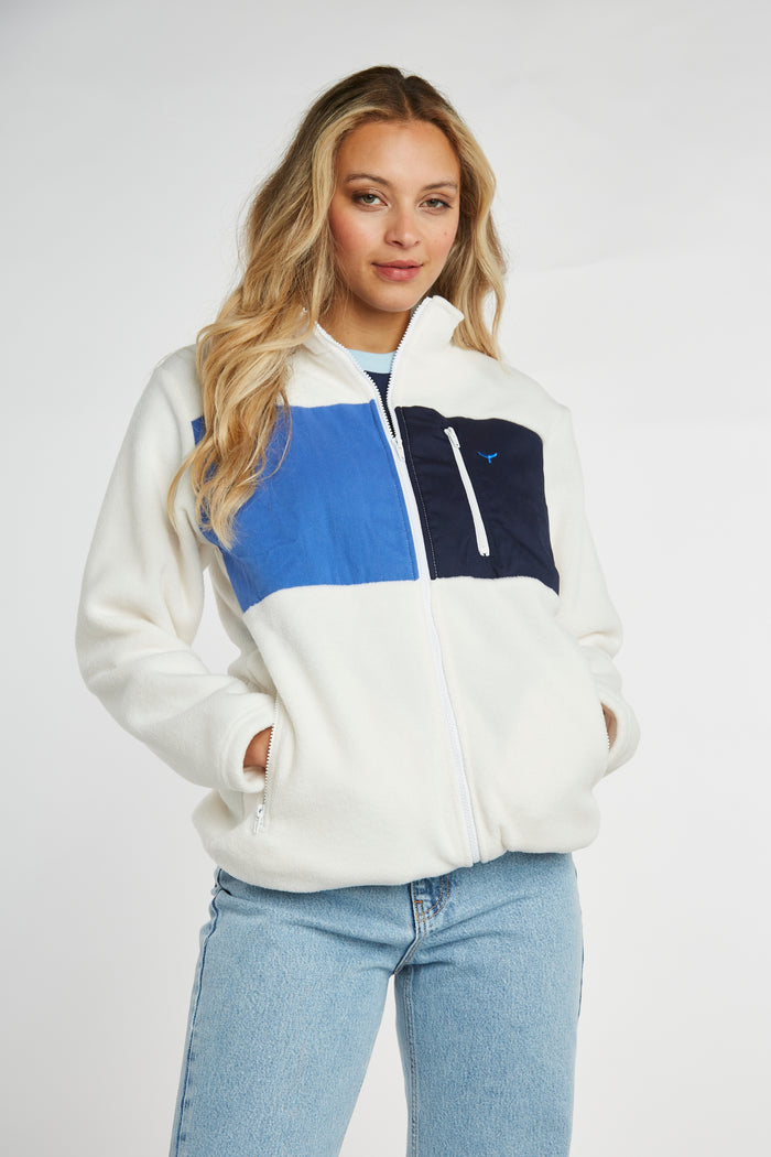 Sussex Unisex Full Zip Fleece - Cream - Whale Of A Time Clothing