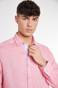 Oakham Linen Shirt - Red - Whale Of A Time Clothing