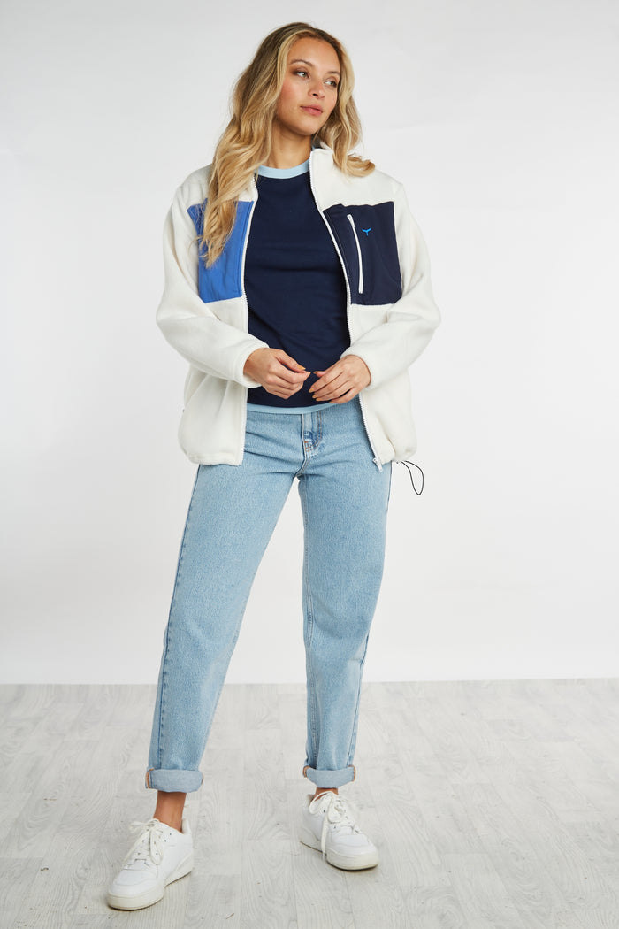 Sussex Unisex Full Zip Fleece - Cream - Whale Of A Time Clothing