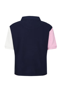 Polzeath Cropped Polo Shirt - Navy - Whale Of A Time Clothing