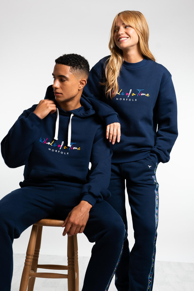 Basics Unisex Hoodie - Navy - Whale Of A Time Clothing