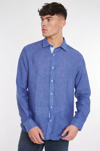 Oakham Linen Shirt - Navy - Whale Of A Time Clothing