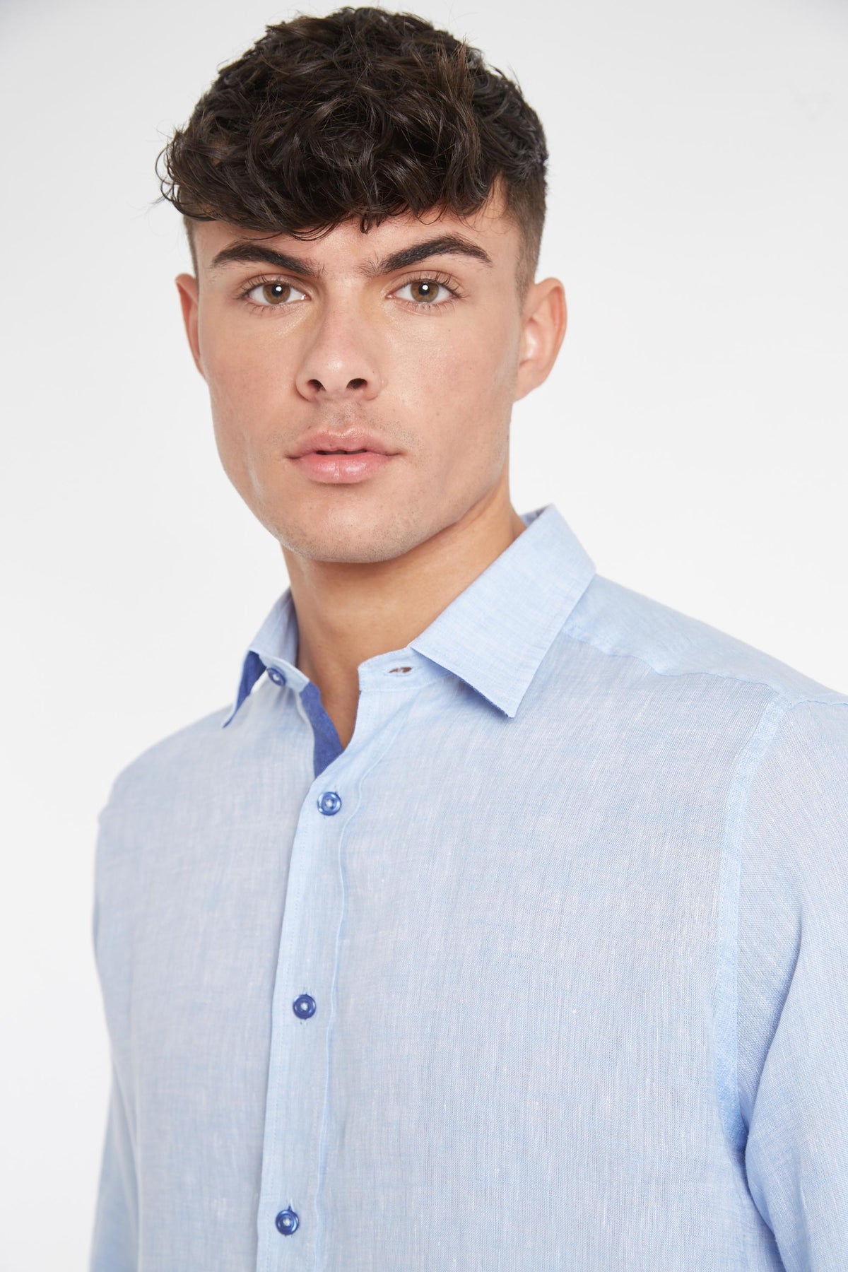 Oakham Linen Shirt - Blue - Whale Of A Time Clothing