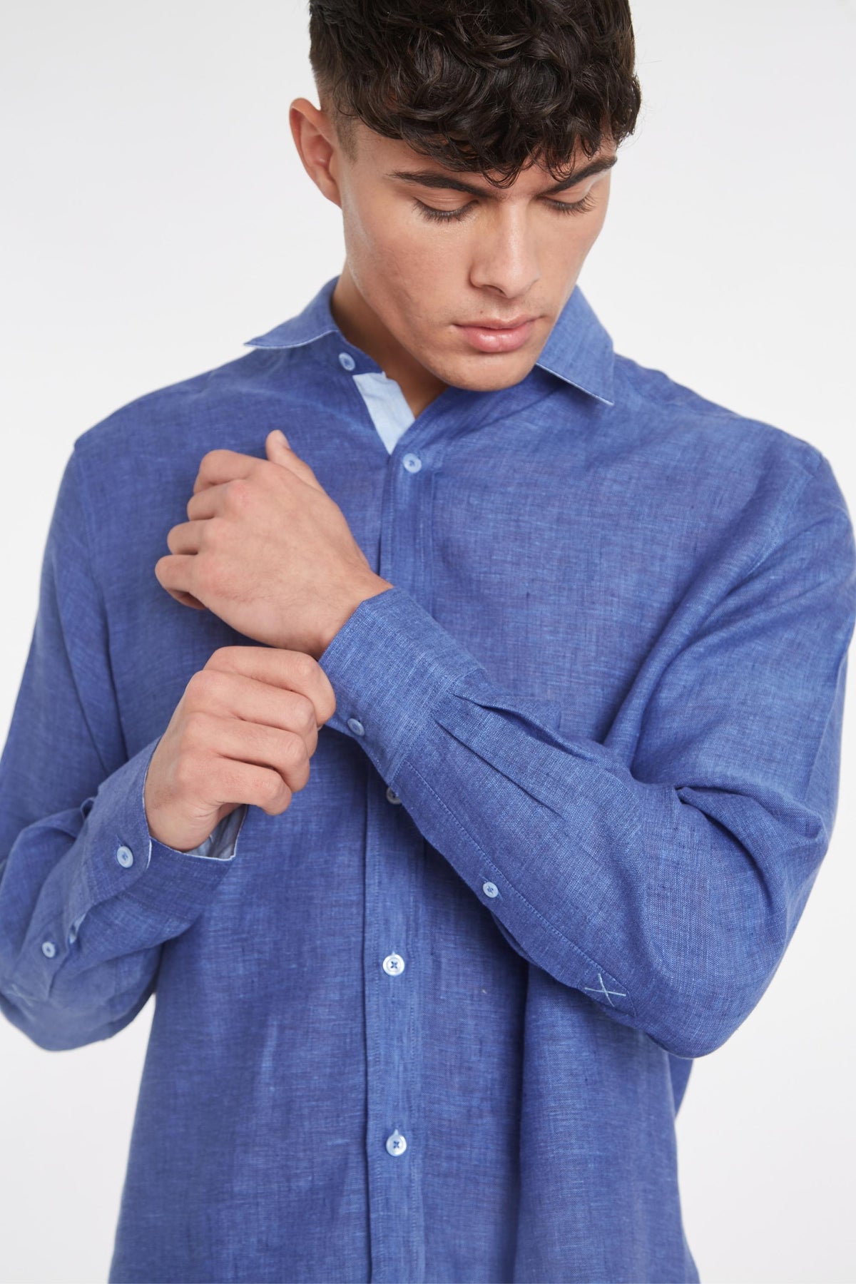 Oakham Linen Shirt - Navy - Whale Of A Time Clothing