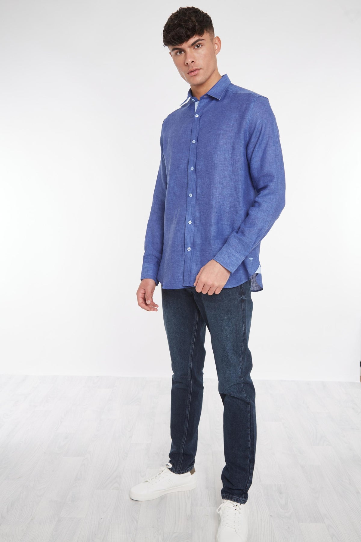 Oakham Linen Shirt - Navy - Whale Of A Time Clothing