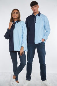 Falmouth Unisex Deck Shirt - Navy/Blue - Whale Of A Time Clothing