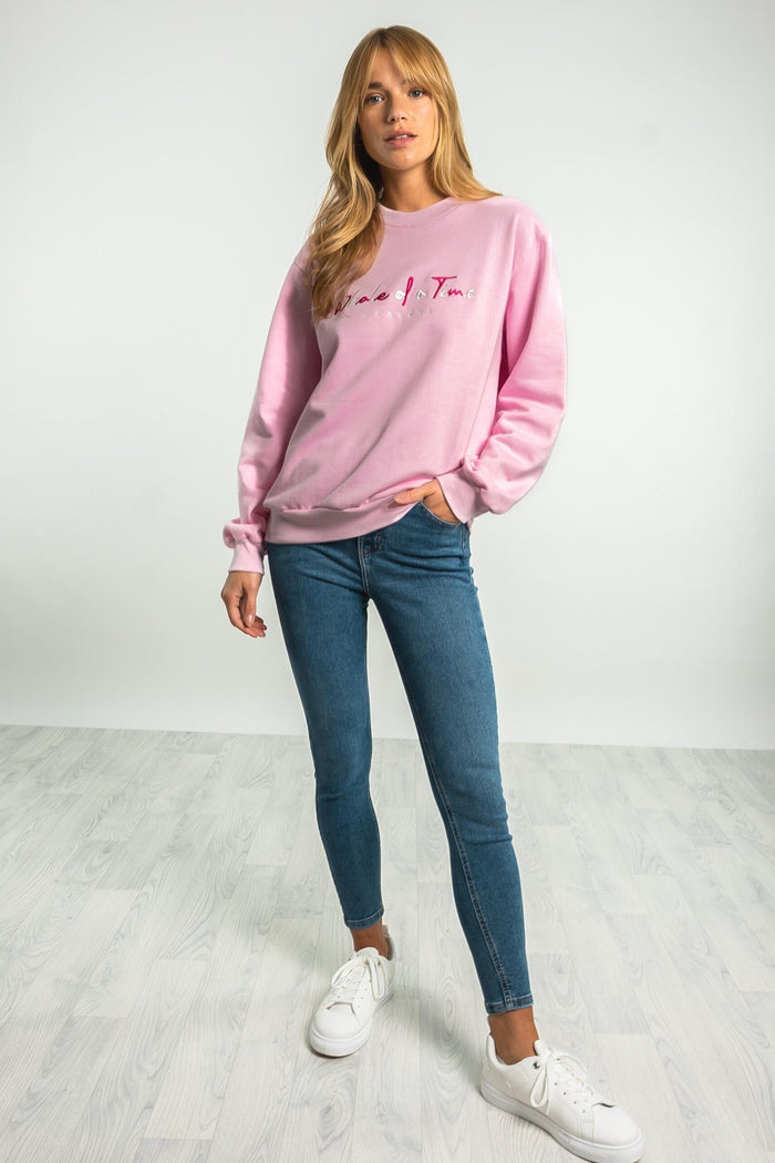 Basics Unisex Sweatshirt - Pink - Whale Of A Time Clothing