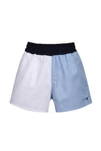 Heacham Rugby Shorts - White/Blue - Whale Of A Time Clothing