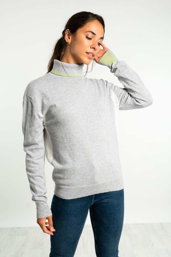 Blickling Roll Neck Jumper - Grey - Whale Of A Time Clothing