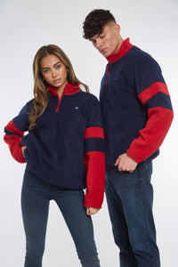 Weybourne Unisex Fleece Quarter Zip - Navy - Whale Of A Time Clothing