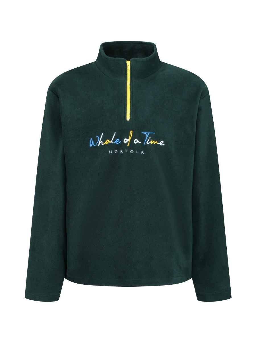 Basics Fleece Quarter Zips - Green - Whale Of A Time Clothing