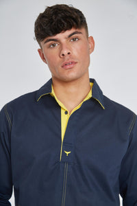 Newquay Unisex Deck Shirt - Navy - Whale Of A Time Clothing