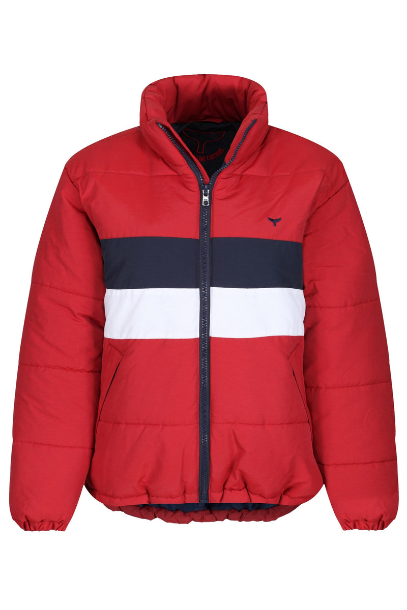 Penzance Unisex Puffer Jacket - Red - Whale Of A Time Clothing