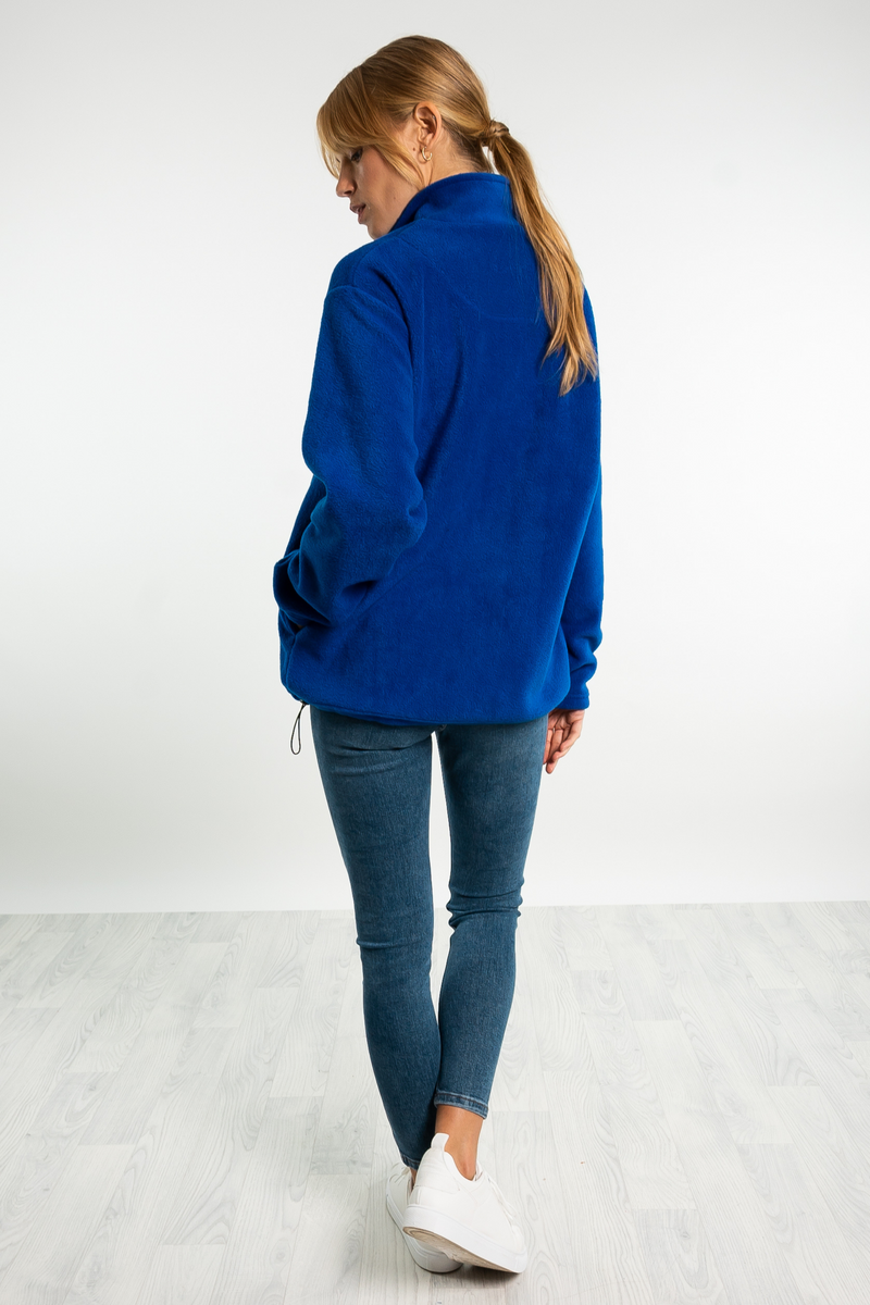 Basics Unisex Fleece Quarter Zip - Cobalt Blue - Whale Of A Time Clothing