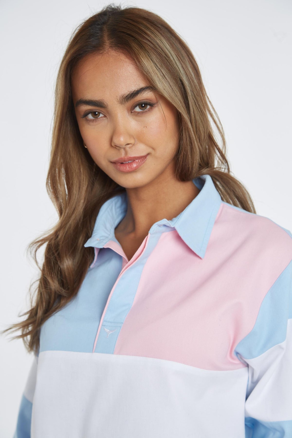 Torbay Unisex Deck Shirt - Blue/Pink - Whale Of A Time Clothing