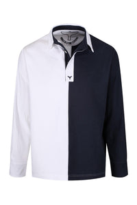 Falmouth Unisex Deck Shirt - White & Navy - Whale Of A Time Clothing