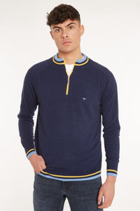 Oxburgh Quarter Zip Jumper - Navy - Whale Of A Time Clothing