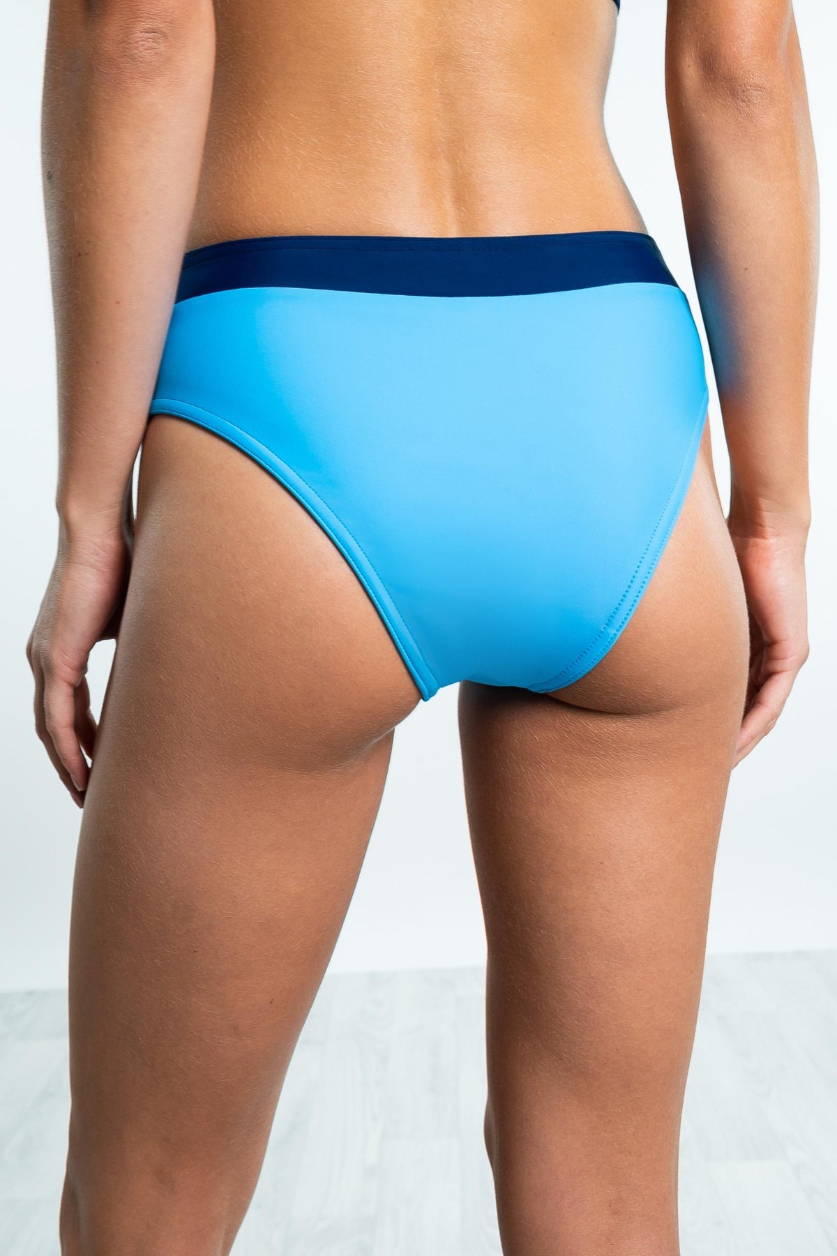 Cannes High Waisted Bikini Bottoms - Blue - Whale Of A Time Clothing