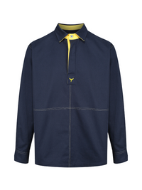 Newquay Deck Shirt Navy/Yellow - Whale Of A Time Clothing