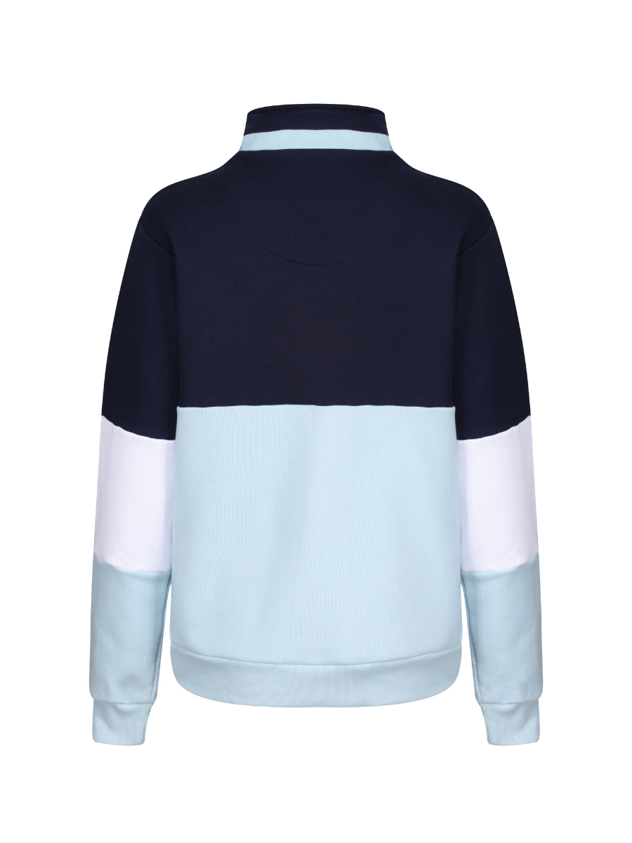 Cambridge Quarter Zip Sweatshirt - Blue - Whale Of A Time Clothing