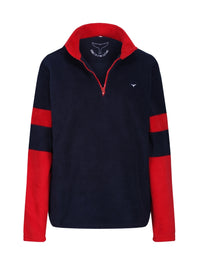 Weybourne Unisex Fleece Quarter Zip - Red - Whale Of A Time Clothing